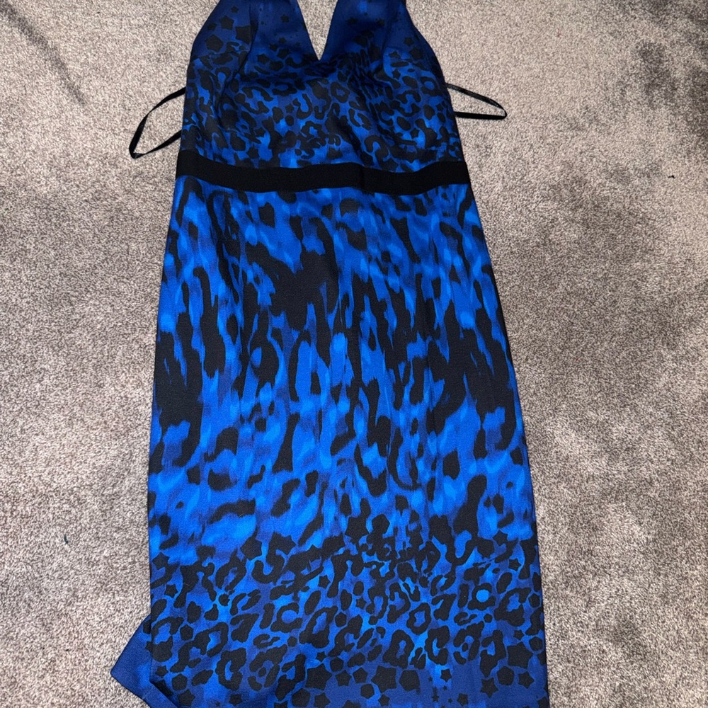 Ted Baker Vibrant Blue and Black Backless Dress